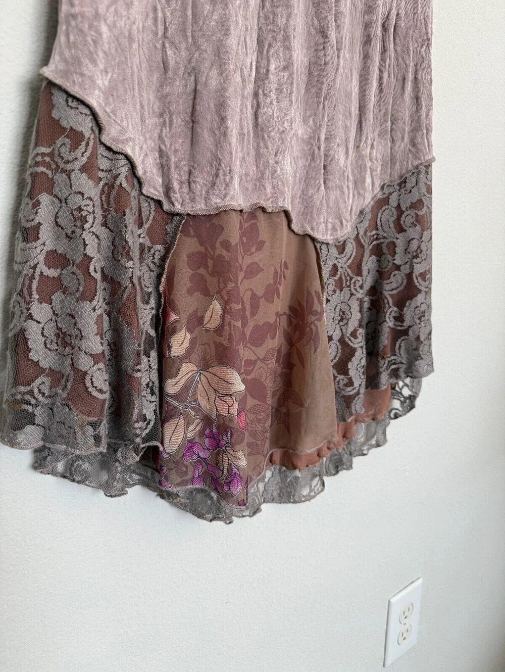 Macetate Vintage WhimsyGoth Lace Long Skirt Made in USA - Picture 4 of 6
